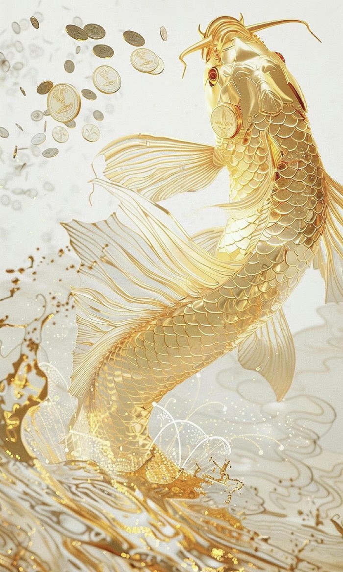 tác phẩm cá chép vàng mang vận khí