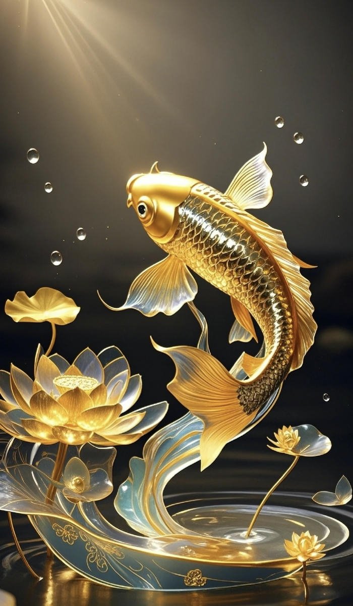 thiết kế mỹ thuật cá chép vàng thịnh phát