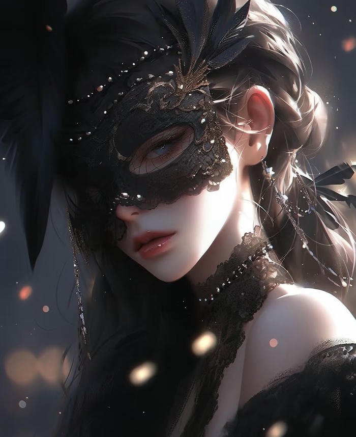 tông màu anime cô gái mặt nạ