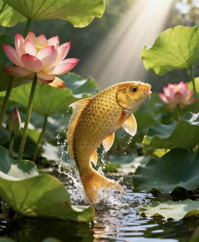 tranh cá chép vàng tượng trưng đủ đầy