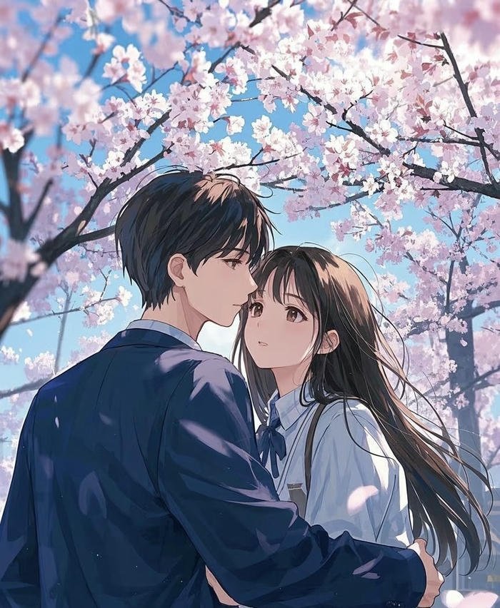 tranh cặp đôi anime giữa buổi chiều thu