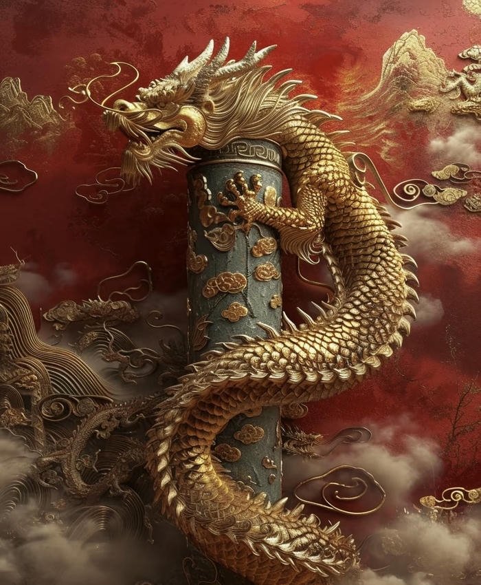 tường rồng phong thủy đẹp sắc