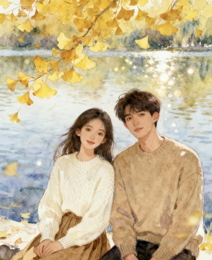 vibe autumn couple anime