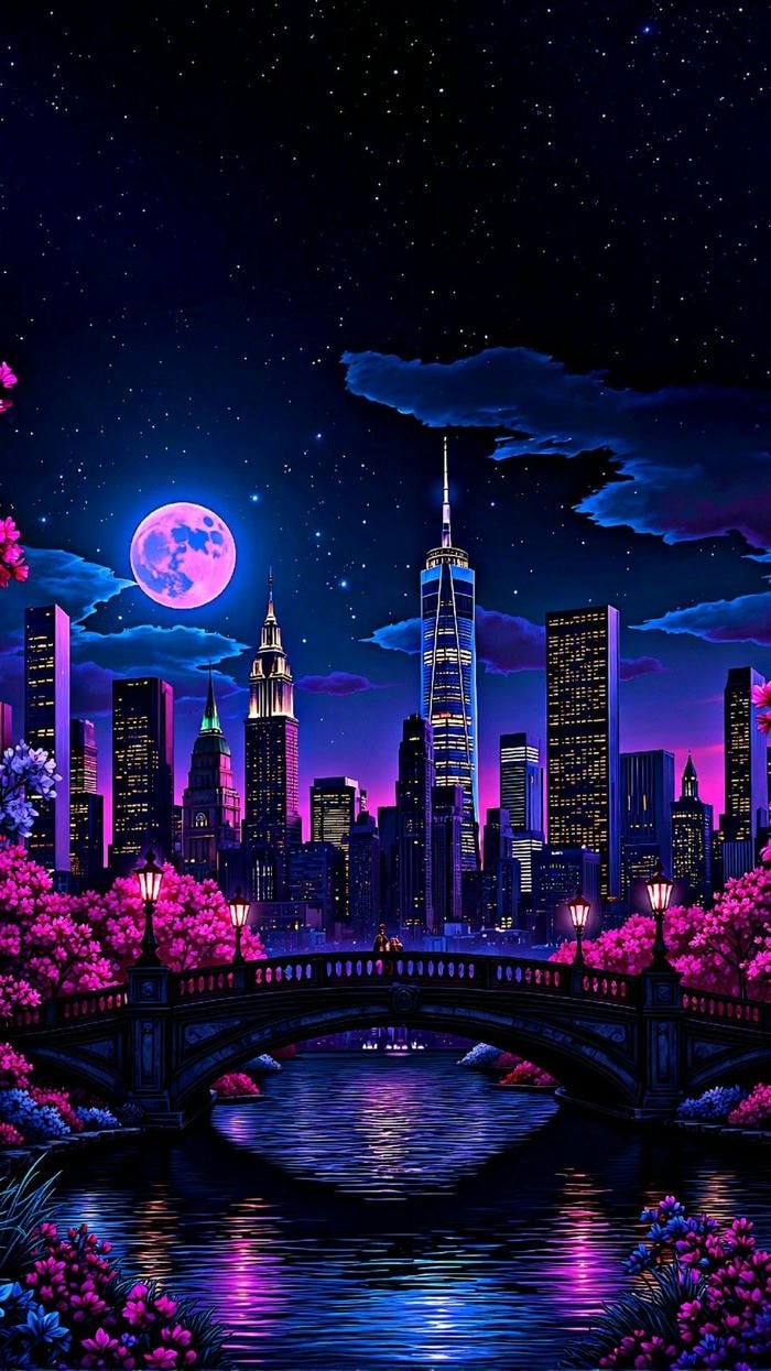 wallpaper cyberpunk neon blue